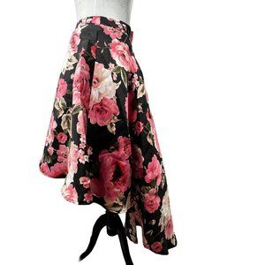 Speechless Kids Hi Low Maxi Rose Print Formal Skirt 16 Girl Black Pink Satin Y2K